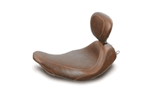Mustang  Wide Tripper Solo Seat with Driver Backrest for FLHR '97-07, Screamin Eagle '97-05 & FLHX '06-07 -Distressed Brown