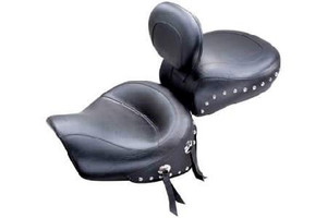 Mustang  Two-Piece Wide Seat with Driver Backrest   for Vulcan 1500 Classic FI '96-08 and Nomad 1500 '99-04 -Studded