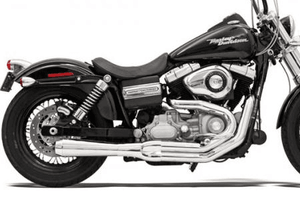 JUSTIC DOUBLE-R HYBRID UT 42° Bassani Road Rage 2-Into-1 System for XL '86-03 Chrome