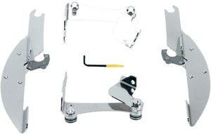 Memphis  Shades  Batwing Windshield Mounting Kit for VTX1300 w/ covered forks  '03-Up-Polished FAIRING AND WINDSHIELD NOT INCLUDED