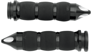 Avon Grips Air Cushioned Grips Spiked - Black Anodized for '08-Up Harley Davidson FLHT, FLHR, FLHX, FLTR AND TRIKES