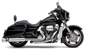 Cobra Race Pro 4-inch Slip-On Mufflers  for '17-Up Harley Davidson Touring Models -Chrome