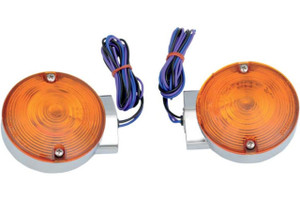 Drag Specialties Replacement Touring Front Turn Signals for '94-Up FL Models w/ OEM Flat Signal Mount #68767-94 -Pair