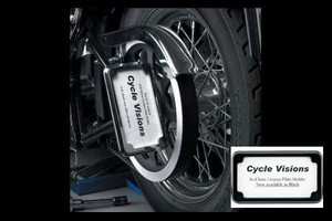 Cycle Visions In Close License Plate Holder for '08-11 FXD -Black Powder-Coat, Vertical with Plate Light