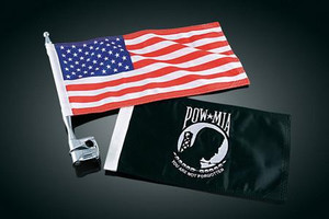 Kuryakyn Vertical Mount Flags American Flag & POW Fits 1/2" Bars