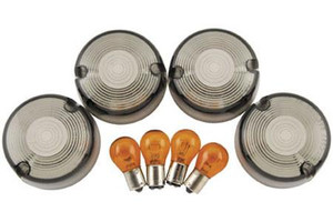 Biker's Choice Smoked Turn Signal Lens Kits '86-99 FXST; '86-01 XL, FXD,FXR HD#69306-02