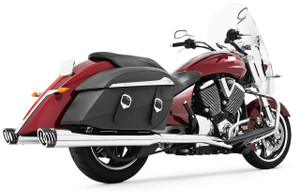 Freedom Performance 4 inch Racing Duals for '08-16 Cross Country, Tour, Magnum, Crossroad/LE -Chrome w/ Black Tips