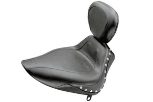 Mustang  Sport Solo Seat with Driver Backrest  for Springer Classic '06-07  & Heritage Classic '07-15  (with Standard Rear Tire) -Studded