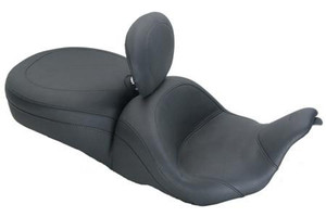Mustang  One-Piece LowDown Seat for '97-07 FLHR/FLHX with Driver Backrest  -Vintage