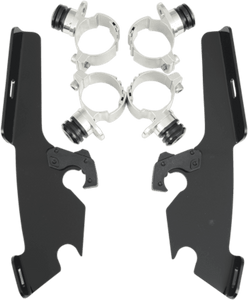 Memphis Shades Batwing Windshield Mounting Kit for Vulcan 900 Custom '07-Up-Black FAIRING AND WINDSHIELD NOT INCLUDED