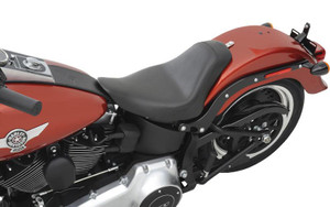Saddlemen Renegade S3 Super Slammed Solo Seat for '06-10 Harley Davidson FXST & '07-17 FLSTF/B- Leather Grain Saddlehyde Vinyl Cover