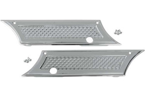 Chrome Diamond Cut Saddlebag Latch Covers