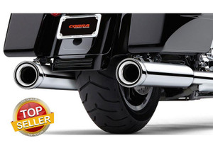 Cobra 4 inch Neighbor Hater Slip On Mufflers for '96-16 Harley Davidson Touring Models - Chrome
