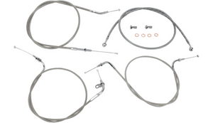 Baron Stainless Handlebar Cable & Line Kit for V-Star 650 Classic '98-12 -12-14" Bars
