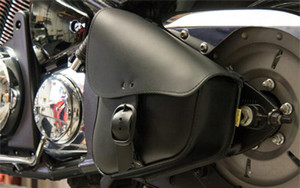 Willie & Max Leather Swing Arm Bag for Sportster -w/ Matte Black Buckle