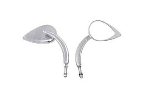 Drag Specialties Tear Drop Mirrors Chrome, Short Stem