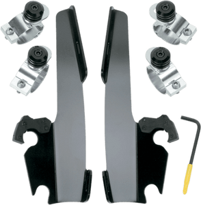 Memphis  Shades  Batwing Windshield Mounting Kit for FXD '91-05 & XL1200C '96-10FAIRING AND WINDSHIELD NOT INCLUDED -Black