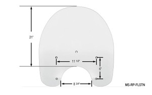 Memphis Shades Replacement Plastic '05-17 FLS/FLSTN, '00-17 FLSTF '06 FLST with Detachable King Size Horseshoe Style Windshields