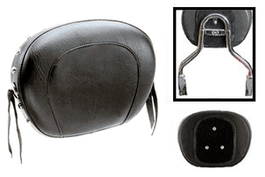 Mustang  Sissy Bar Pad  for OEM Yamaha ROUND Bar  (Bar NOT Included)-Large -Studded with Conchos