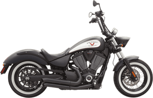 Bassani Pro Street Exhaust for Victory Vegas, Kingpin, Judge, Highball, Gunner, Boardwalk  '06-15 - Black Turn-Out