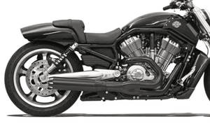 Bassani Road Rage II B1 Power Systems for '07-15 VRSCAW/VRSCDX/VRSCX & '09-15 VRSCF -Black w/ Black Billet End Cap w/ Machined Contrasting and Black Heat Shields