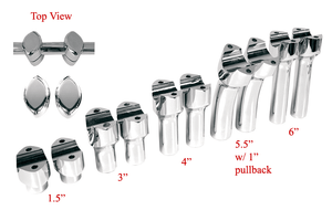 Drag Specialties 1-1/2" Big Buffalo Risers for Certain Metric Bikes 3" Tall for use 1-1/2" Big Buffalo Handlebars (Sold Separately)