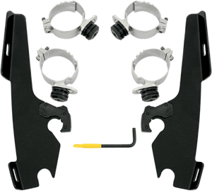 Memphis Shades Fats/Slim No-Tool Windshield Mounting Hardware for M50 Boulevard '05-09 -Night Shades Black