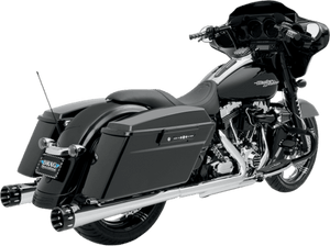 Bassani 4 Inch Slip-On Mufflers for '95-16 Harley Davidson Touring - Megaphone Style