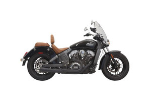 Bassani 2-into-1 Short Megaphone Exhaust for '17-24 Indian Scout models - Black