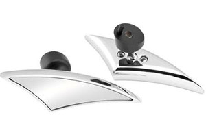 Bikers Choice Mirrors for '06-08 FLHX & Inner Fairing on '96-10 FLHT/FLHTC/FLHTCU-Spear, Chrome (Pair)