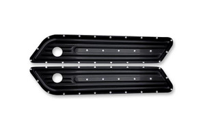Covingtons Customs Billet Saddlebag Hinge Covers for '14-23 FLHT/FLHX/FLHR -Dimpled Black