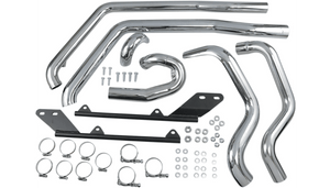 Bassani Power Curve True-Dual Crossover Header Pipes for '07-17 FXST/FLST - Chrome