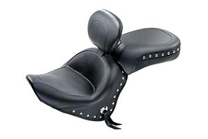 Mustang  Two-Piece Wide Seat with Driver Backrest  for V-Star 950 '09-Up -Studded