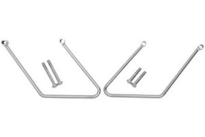 Drag Specialties Chrome Saddlebag Support Brackets for '00-05 FXST, '00-11 FLST Models (except FXSTD, '07-11 FLSTF) Two-Bolt Mount