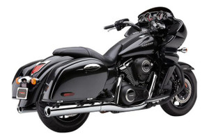 Cobra 4 inch Slip-On Mufflers With Billet Tips for '09-17 Nomad 1700/Voyager & Vaquero 1700