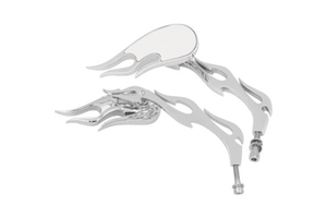 Drag Specialties 3-D Flame Die Cast Mirror -Pair