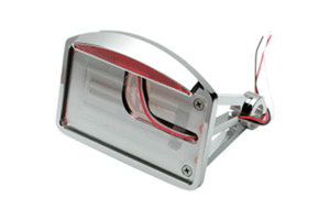 Drag Specialties Side Mount LED Taillight/License Plate Mounts for '00-07 Softail -Axle Mount (¾"-1"), Flat Horizontal, Half-Moon