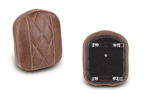 Mustang Bracket Style Sissy Bar Pad -Diamond Stitch, Distressed Brown (7.5" x 9")