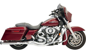 Bassani Road Rage II  2-Into-1 B1 POWER SYSTEM for '95-16 FL Models -Chrome w/ Black Billet End Caps