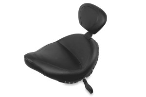 Mustang Solo Seat with Driver Backrest for '03-17 Victory Vegas, Kingpin & '05-07 8-Ball - Studded (NOT FOR KINGPIN TOUR/JACKPOT or HAMMER 8-BALL)