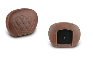 Mustang Setback Style Sissy Bar Pad Diamond Stitch Distressed Brown Medallion Style Sissy Bar