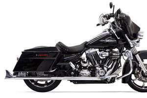 Bassani 2 1/4 inch Fishtail Mufflers for '95-16 Harley Davidson Touring Models - 33 inch Mufflers w/ No Baffles