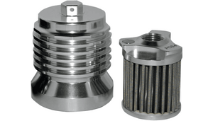 PC Racing FLO Reusable Oil Filter for '84-25 Harley Davidson Models - Polished Aluminum (Click for fitment)