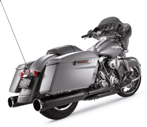 S&S Cycle MK45 4.5 inch Slip On Mufflers for '17-Up FL Touring Models - Black with Black Contrast Cut Thruster Tips