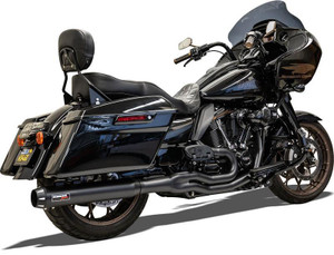Bassani Road Rage B4 2-Into-1 Exhaust System with 4" Straight Muffler for Harley Davidson Touring Models '17-Up - Black