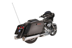 S&S 4 1/2-inch MK45 Power Tune Performance Mufflers for '95-16 FL Models - Chrome w/ Chrome End Cap [1801-0846]