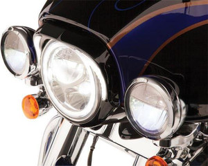 Ciro Headlight Bezels for '96-13 FLHT/FLHR/FLHX/FLHCUTG - Gloss Black