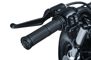 Kuryakyn Riot Handlebar Grips for Harley Davidson Models with Electronic Throttle Control '08-Up Satin Black [3583]