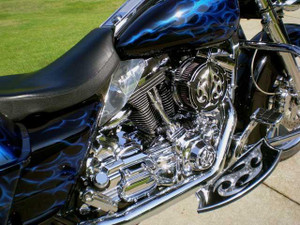 Precision Billet Air Cleaner for Harley Davidson, 4 Hole (Non-TBW) -Ace's Wild Edition -Black