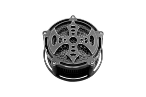 Precision Billet Air Cleaner for Harley Davidson Touring 2008-2016, Softail & FXDLS 2016-2017, 3 Hole (TBW) -Bad Axe Edition -Black